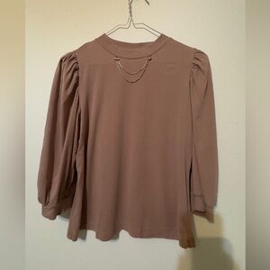 Elegant Women's Tan Top with Chain Detail
